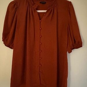 Ann Taylor Terracotta Button-Up Blouse